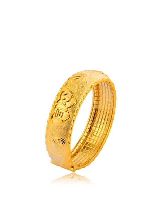 XP Copper Alloy 23K Gold Plated Ethnic style Dragon and Phoenix Bangle 0
