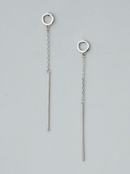 One Silver Temperament Stick Shaped Stud Earrings