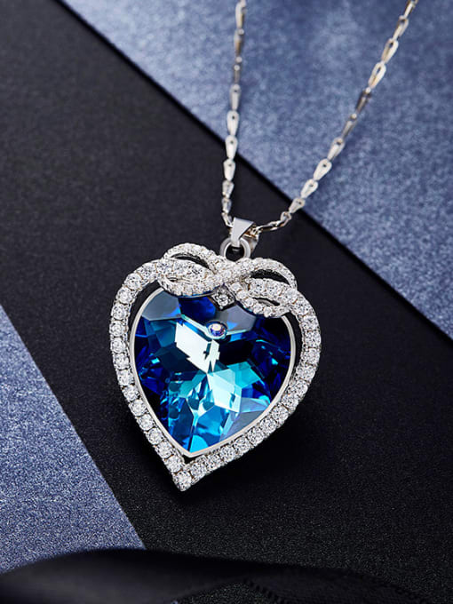 CEIDAI Blue Heart-shaped Necklace 2