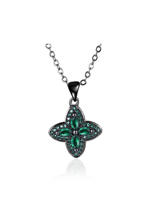 OUXI Retro Flowery Zircon Women Necklace 0