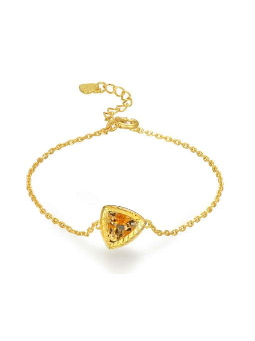 ZK Triangle Yellow Crystal Accessories Gold Plated Bracelet 0
