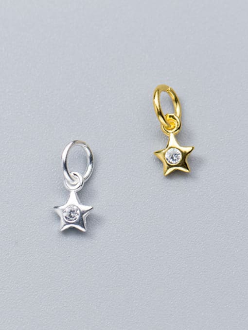 FAN 925 Sterling Silver With 18k Gold Plated Delicate Star Charms 2