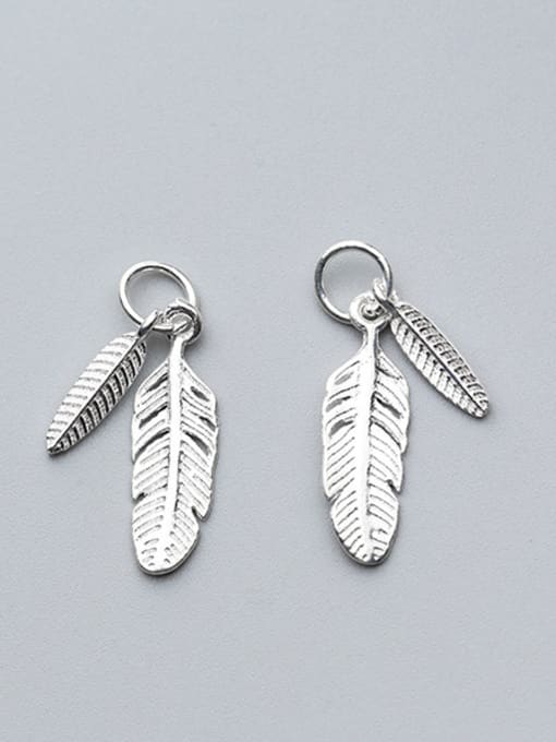 FAN 925 Sterling Silver With Silver Plated Trendy Leaf Bails 1