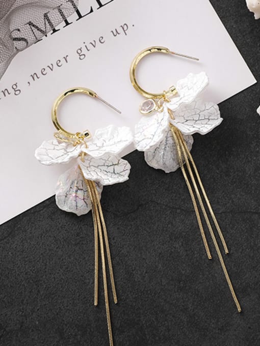 Girlhood Alloy With Imitation Gold Plated Fashion Flower Hook Earrings 1