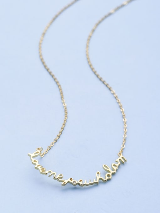 One Silver Gold Plated Monogrammed Necklace 0