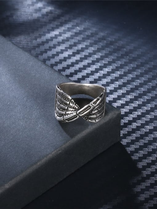 Ronaldo Personality Link Shaped Silver Plated Men Ring 1