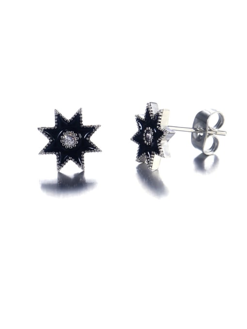 MATCH Copper With Platinum Plated Simplistic Star Stud Earrings 2