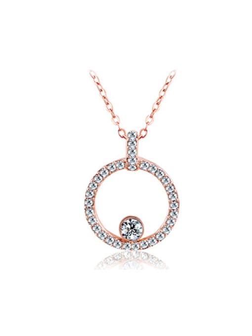 OUXI Simple Hollow Round Rhinestones Necklace 0
