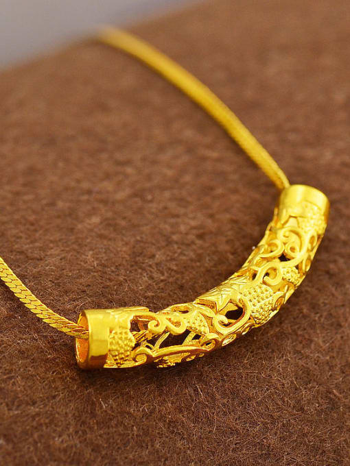 golden Exquisite Curved Pipe Shaped Necklace