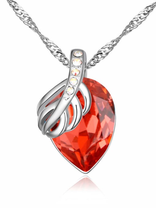 Red Water Drop austrian Crystal Pendant Alloy Necklace