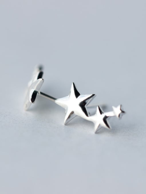 Rosh S925 Silver Smooth Star Stud cuff earring 1