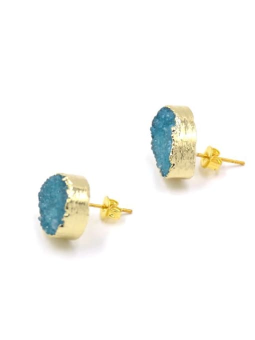 Tess Tiny Water Drop shaped Natural Crystal Stud Earrings 1