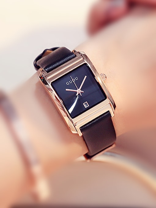 Black 2018 GUOU Brand Simple Square Watch