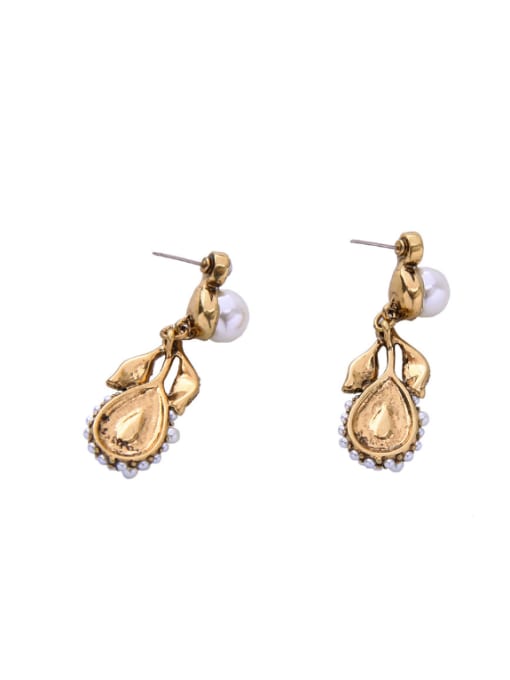 KM Retro Noble Artificial Pearls Drop Chandelier earring 1