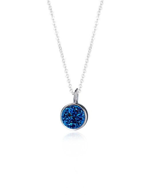 Necklace Creative Blue Zircon Round Shaped Necklace