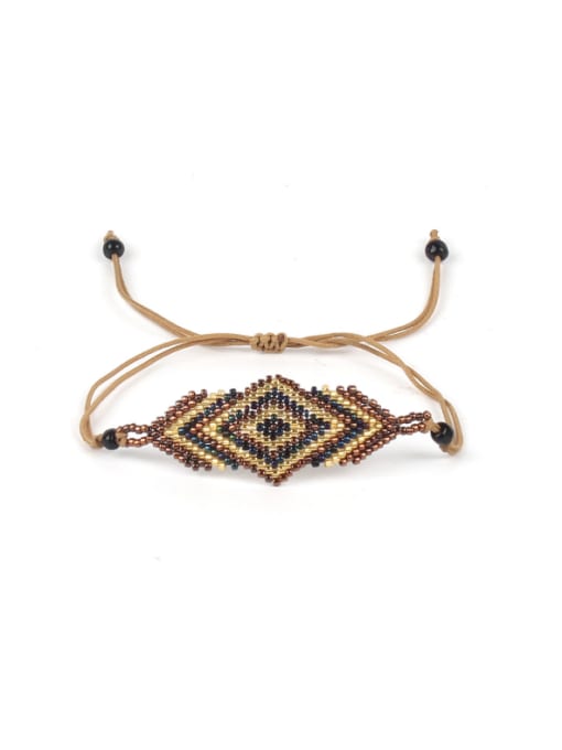 JHBZBVB488-C Colorful Glass Beads Fashion Woven Bracelet