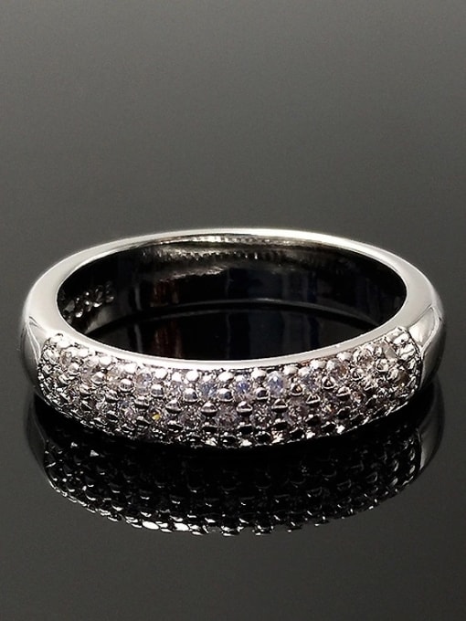 Platinum Fashion Shiny Cubic AAA Zirconias Copper Ring