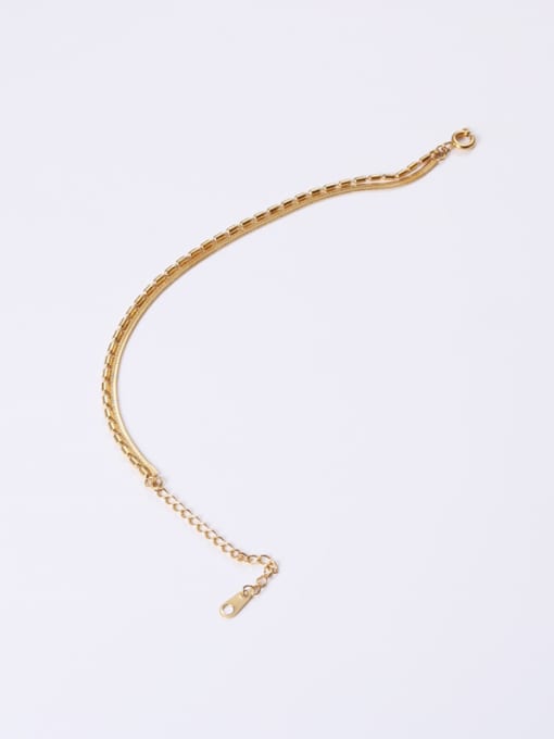 GROSE Titanium With Gold Plated Simplistic Multi-layer Chain Bracelets 1