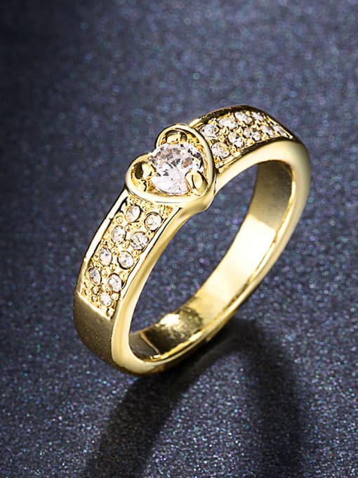 Ronaldo Luxury Gold Plated Heart Shaped Alloy Ring 2