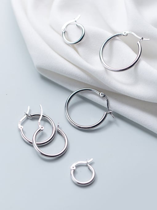 Rosh Simple round circle 925 silver earrings 0