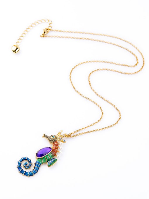 KM Lovely Small Hippocampus Alloy Necklace 2