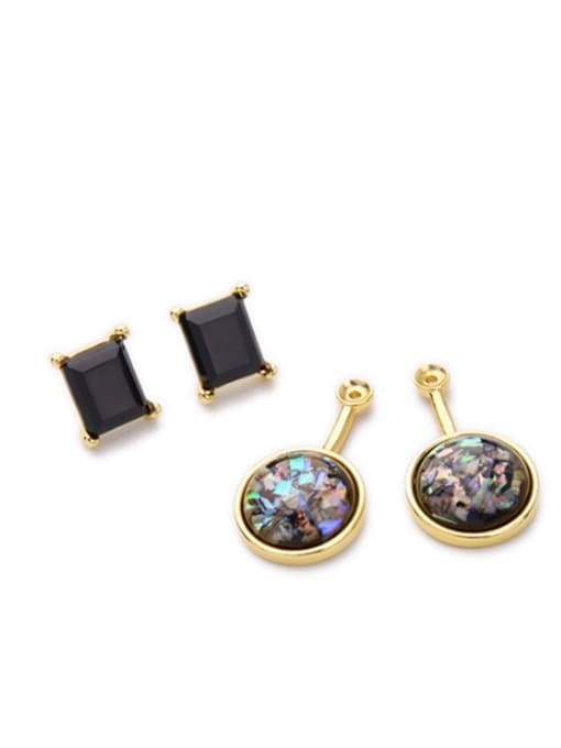 KM Fashion Colorful Artificial Gemstones Geometric Detachable drop earring 2
