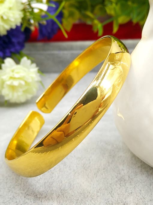 Neayou Gold Plated Geometric Open Design Bangle 2