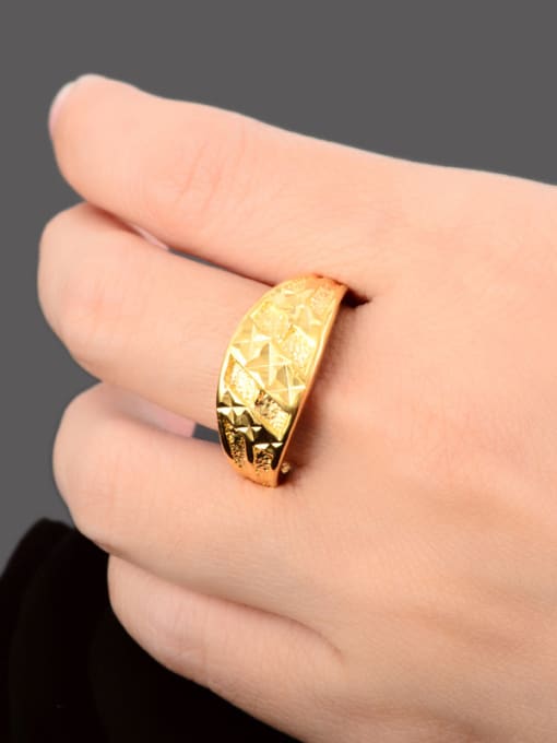 Yi Heng Da Women Trendy 24K Gold Plated Geometric Shaped Copper Ring 2
