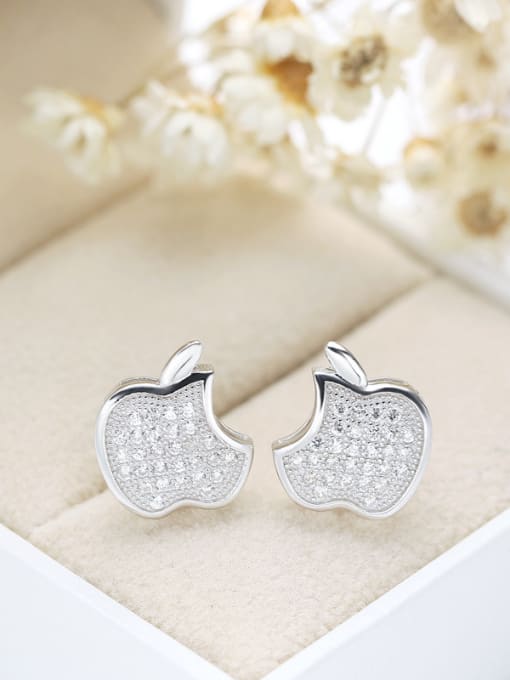 kwan Creative Apple Shaped Fashion Stud Earrings 1