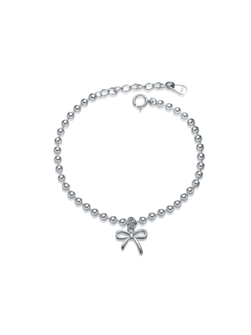kwan Lovely Bow Shaped Accessories Fashion Silver Bracelet 0