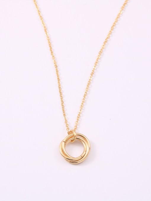 GROSE Titanium With Gold Plated Simplistic Hollow Geometric Necklaces 2