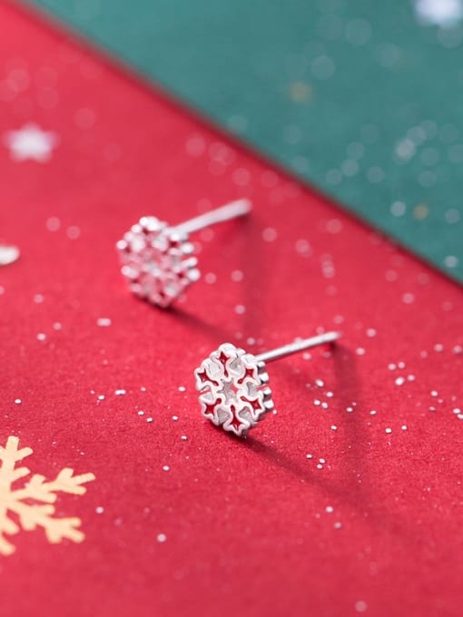 Red snowdrop stud 925 Sterling Silver With  Cute Christmas gift Stud Earrings