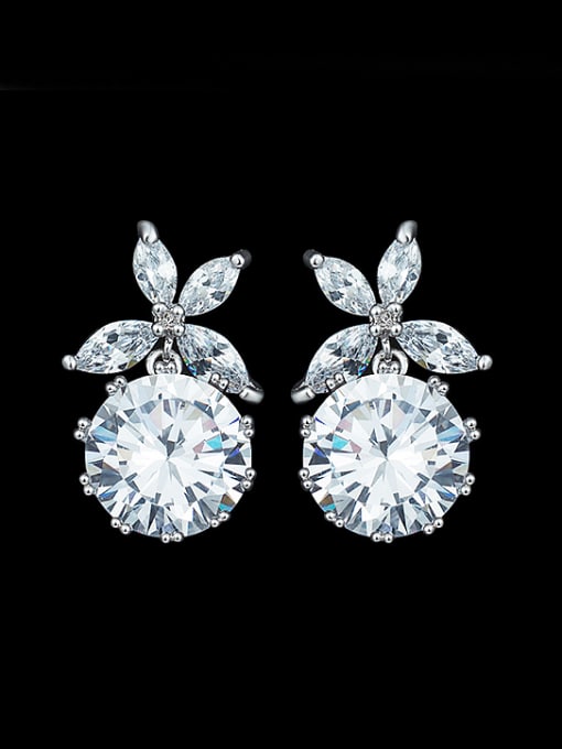 UNIENO Simple Shiny Zircon Stud Earrings