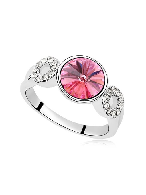 pink Exquisite Shiny Cubic austrian Crystals Alloy Ring