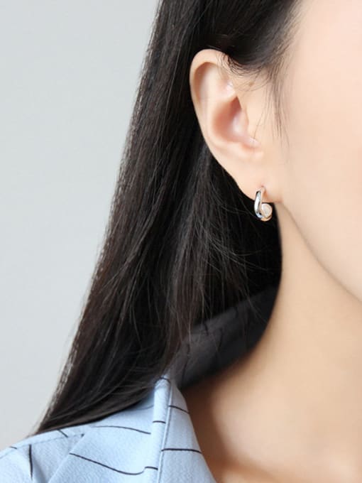 DAKA 925 Sterling Silver Imitation Pearl Trendy Stud Earrings 1