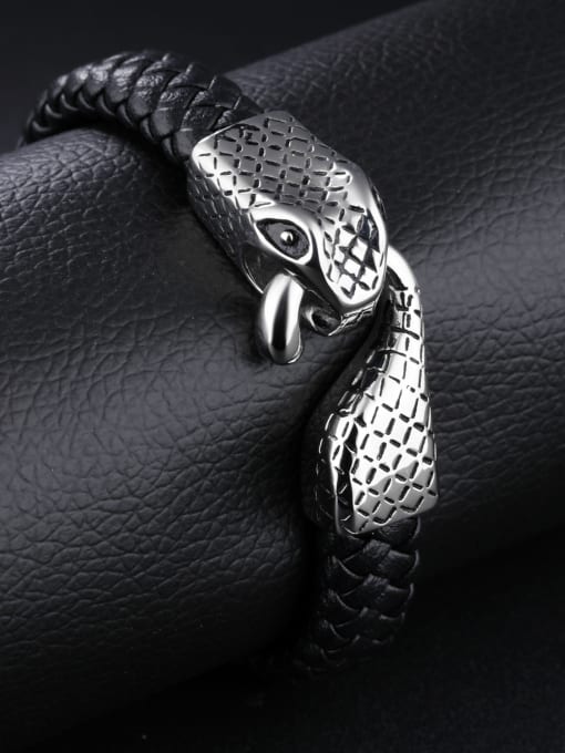 Open Sky Personalized Woven Artificial Leather Snake Bracelet 2