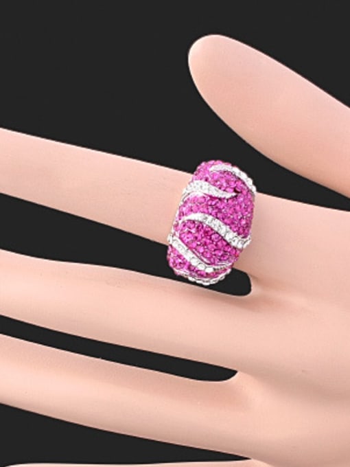 Wei Jia Exaggerated Cubic Purple White Rhinestones Alloy Ring 1