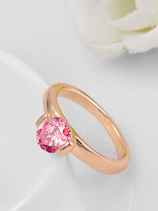 Ronaldo Fashion Pink Swiss Zircon Rose Gold Plated Ring 2