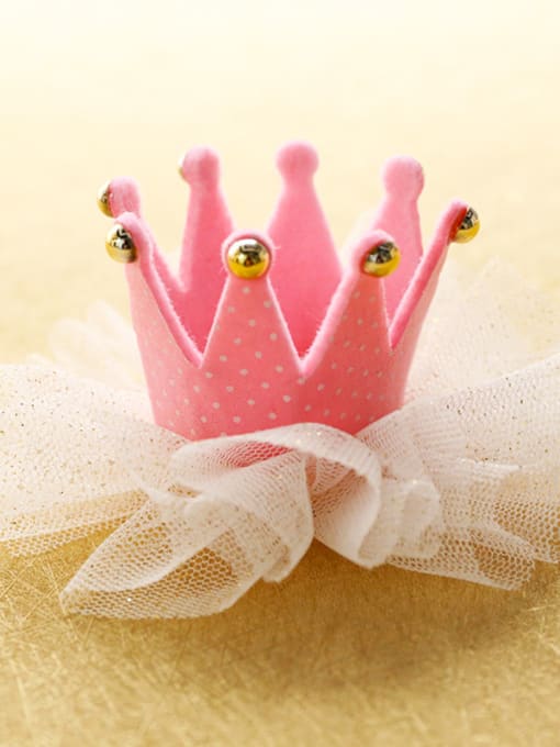 Pink white spot Crown Princess Hair with mini hat
