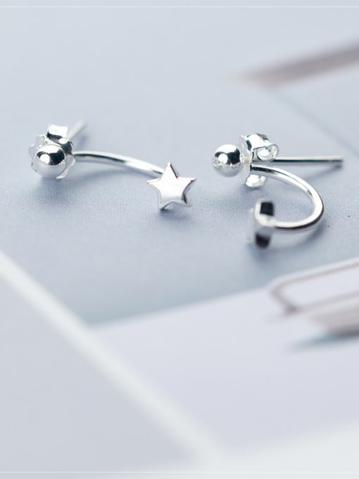 silver Fashionable Star Shaped S925 Silver Women Stud Earrings