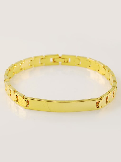 golden Unisex 24K Gold Plated Water Band Shaped Bracelet