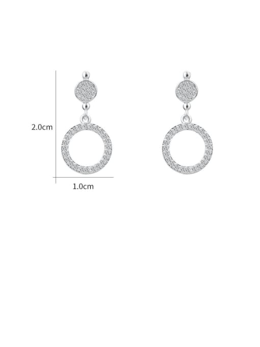 Mo Hai Copper With Cubic Zirconia Simplistic Round Drop Earrings 2