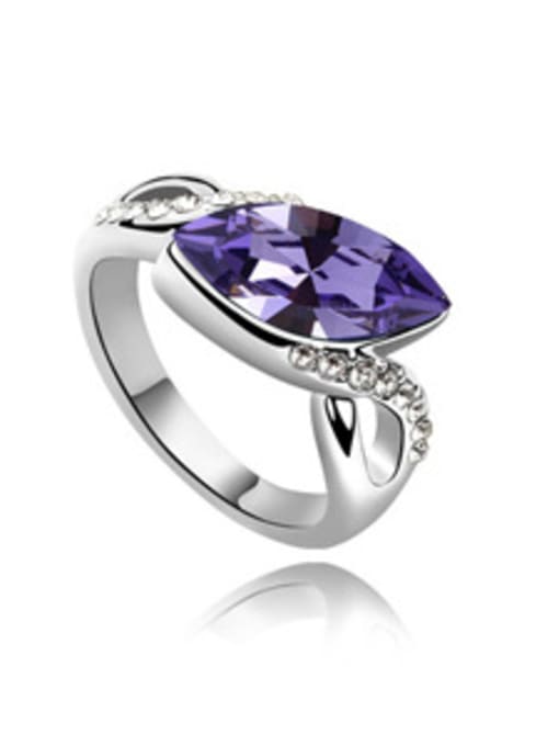 purple Fashion Marquise Tiny Cubic austrian Crystals Alloy Ring