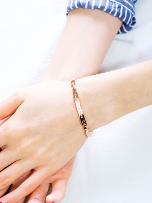 Open Sky Stainless Steel With Rose Gold Plated Simplistic Geometric With always believe in yourself words Bangles 2