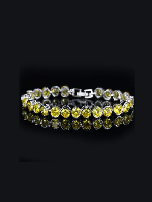 Yellow 2018 Color Zircons Luxury Bracelet