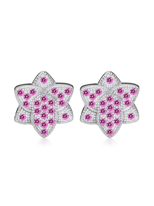 kwan Six Angles Star Amethyst Classical Stud Earrings 0