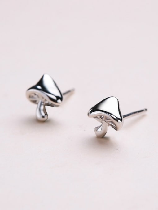 One Silver Women Exquisite Mushroom Shaped stud Earring