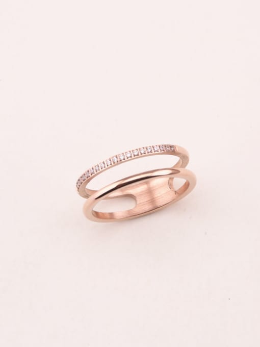 GROSE Double Lines Zircons Fashion Ring
