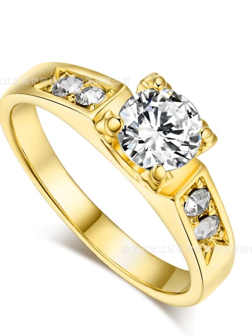 ZK Shining Zircons Color Plated Wedding Ring 2