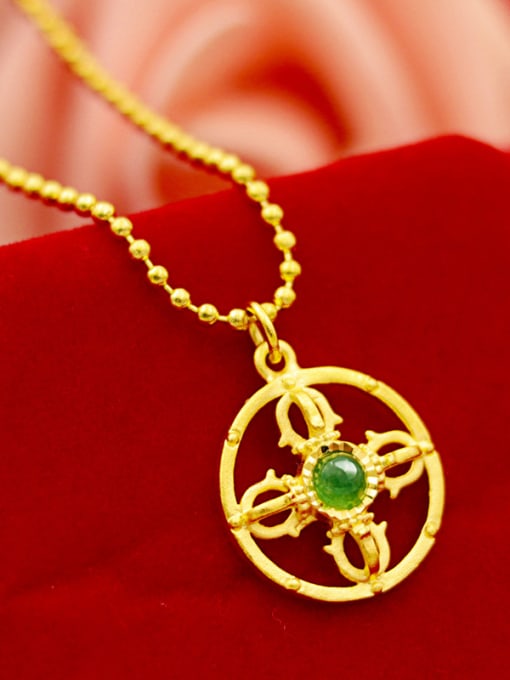 golden Luxury Cross Shaped jade Necklace